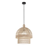 Dekorativní - FAN I-SIBILLA-S1 Závěsné svítidlo SIBILLA dřevo, 1xE27, 40 x 40 x 192,5 cm - FANEUROPE