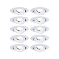 Kruhová - P 99995 LED vestavné svítidlo 3-krokové-stmívatelné 10ks-sada výklopné kruhové 82mm 70° 10x4,8W 230V 3000K bílá mat - PAULMANN