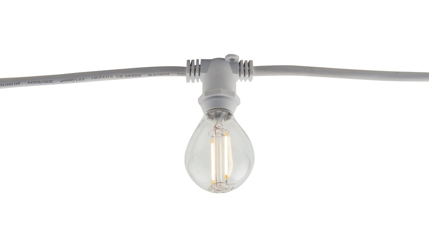 Světelné kabely - FAN I-PICNIC-E14-BCO Žárovková girlanda PICNIC, bílý, 10 x E14, IP44, s vidlicí Schuko, 5 m - FANEUROPE - foto 1