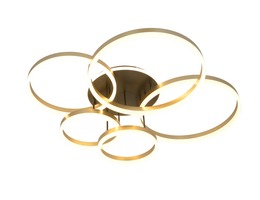 Dekorativní - GT 9073-604 Stropní svítidlo Schenna 80W 8000lm 3000K černá / zlatá - GeeTi