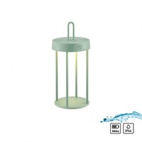 Na stůl - LD 19300-43 ANSELM LED stolní lampa na baterie zelená 28cm dotykový stmívač IP44 zahradní svítidlo 2700K - JUST LIGHT
