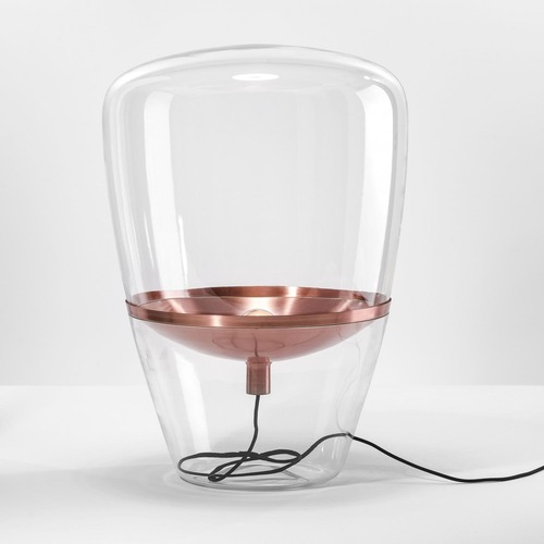 Stojací lampy - BRO PC00858_008 Balloons large, stojací lampa, ručně foukané sklo čiré / měď / černý kabel, 70W, výška 85cm - BROKIS B - foto 1