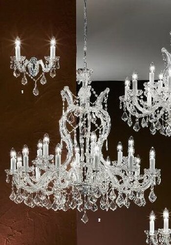 Vícečetná - OR LU 2391/12+6 STŘ Závěsné svítidlo 18x40W E14 stříbro/křišťál, průměr 92cm - ORION - foto 1