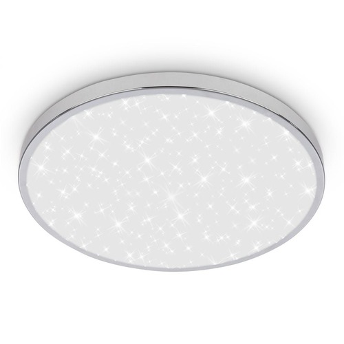Kruhová - BRI 3934018 Tak stropní svítidlo pr.33 cm - 22W, 2400lm, LED, hvězdné nebe, IP44, chrom - BRILONER - foto 1