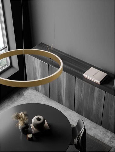 Kruhová - NV 9345661 Závěsné svítidlo ELOWEN broušený zlatý hliník a silikon LED 60W 3000K stmívatelné - NOVA LUCE - foto 1