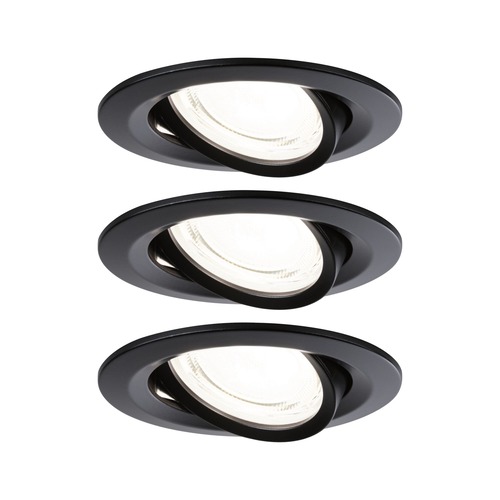 Kruhová - P 92457 LED vestavné svítidlo Nova Coin 3ks sada kruhové 84mm 50° 3x2,8W 230V 4000K černá mat - PAULMANN - foto 1