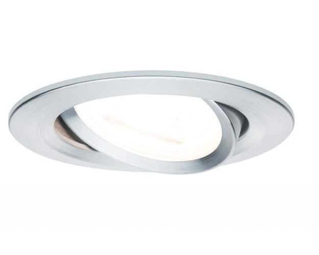 Kruhová - P 93640 Zápustné svítidlo Nova IP23 kulaté hliník 1ks max. 35W GU10 - PAULMANN - foto 1