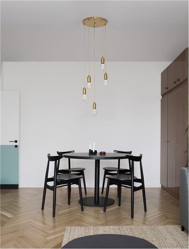 Vícečetná - NV 9536414 Závěsné svítidlo VEDA mosazný kov a čiré sklo G9 5x6W 230V IP20 bez žárovky - NOVA LUCE - foto 1