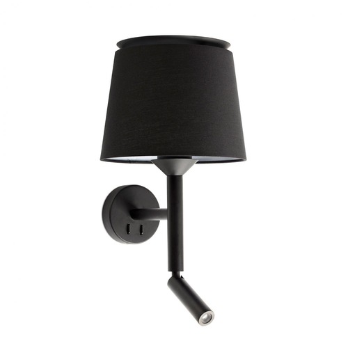 Dekorativní - FARO 20303-93 SAVOY nástěnná lampa, černá, se čtecí lampičkou - FARO - foto 1