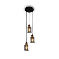 Vícečetná - BRI 4486035 Závěsné svítidlo, 120 cm, 3x E27, max. 10W, kouřová - BRILONER