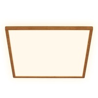 Hranatá - BRILO 7452314 Tava Wood LED stropní svítidlo, přímé a nepřímé osvětlení, ploché, imitace dřeva, 29x29 cm - BRILO