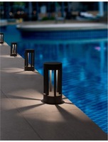 Sloupková - NV 826423 Venkovní sloupkové svítidlo DEVORA tmavě šedý hliník a skleněný difuzor LED 8W 3000K 220-240V IP54 - NOVA LUCE