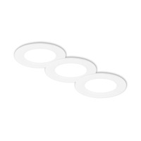 Kruhová - BRI 7992036 3ks sada LED vestavné bodové svítidlo – pr.90mm, ploché, 3W, 230V, neutrální bílá, bílé - BRILONER