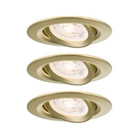 Koupelnová - P 92419 LED vestavné svítidlo Nova Plus GU10 Flat IP65 93mm 3x4,9W 230V stmívatelné 2700K zlatá mat - PAULMANN