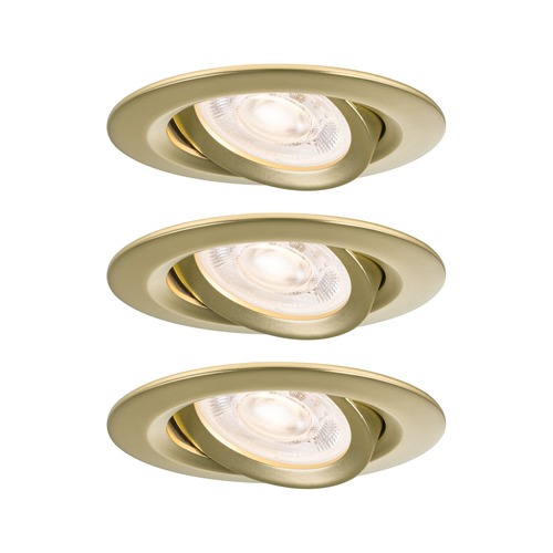 Koupelnová - P 92419 LED vestavné svítidlo Nova Plus GU10 Flat IP65 93mm 3x4,9W 230V stmívatelné 2700K zlatá mat - PAULMANN - foto 1