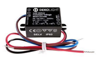 Stabilizované napětí - IMPR 872127 Deko-Light LED-napájení MINI, CV, 12V/4W konstantní napětí 0-330 mA IP65 12V DC 4,00 W