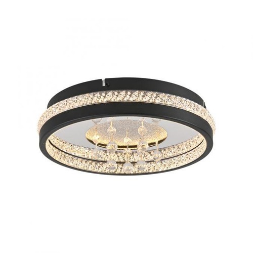 Kruhová - LD 15217-18 LED křišťálové stropní svítidlo HANNI, černá,, 3000K - JUST LIGHT - foto 1