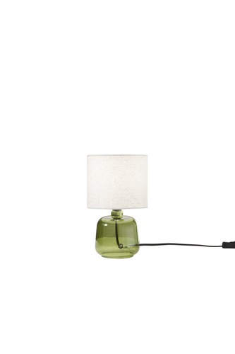 Stolní lampy dekorační - FAN I-EMERALD-L-VER Stolní lampa Emerald zelené sklo, textilní stínidlo, 1 x E14, konstrukce pr. 15 x 25 cm, stínidlo pr. 15 x 16 cm - FANEUROPE - foto 1