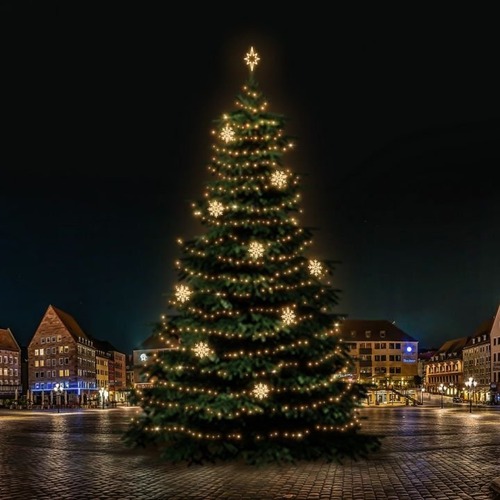 SADY na stromy - DLED TRS7023W LED světelná sada na stromy vysoké 21-23m, teplá bílá s dekory 8EFD08W - foto 1