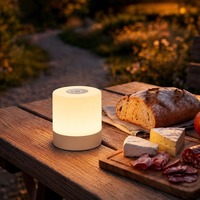 Na stůl - BRILO 7461014 LED nabíjecí stolní lampa, 7 cm, USB-C, 2W, 150lm, matný chrom - BRILO
