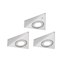 Přisazená - P 92125 LED podskříňkové svítidlo Trias čidlo přiblížení 3ks sada 3x2,7W 135x132mm 230/12V kov kartáčovaný - PAULMANN