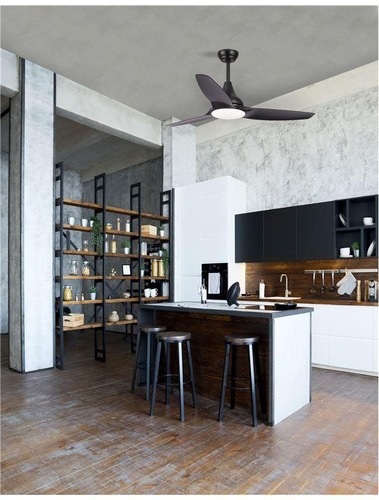 Ventilátory - NV 5267302 Stropní ventilátor se světlem SAMOA tělo z oceli matná bílá a sklo 3ABS bílé listy LED 18W 3000K - NOVA LUCE - foto 1