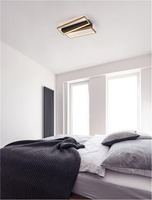 Hranatá - NV 9248113 Stropní svítidlo ELIZE černá a mosazná zlatá ocel, hliník a silikon LED 28W 230V 3000K IP20 stmívatelné - NOVA LUCE