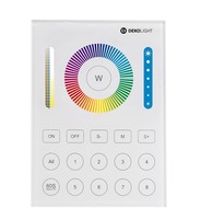 Ovladače pro vícebarevné LED pásky, RGB, RGBW - IMPR 843514 Deko-Light RF-smart, nástěnné ovladání, bílá, 8 zón, Single/CCT/RGB/RGBW/RGB+CCT - LIGHT IMPRESSIONS