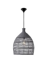 Polokoule - NV 9586702 Závěsné svítidlo DESTIN železo a ratan, šedá barva E27 1x12W IP20 bez žárovky - NOVA LUCE