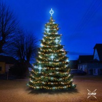 SADY na stromy - DLED TFS2025A LED světelná sada na stromy vysoké 6-8m, teplá bílá s Flash, ledové dekory EFD15S2