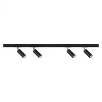 Lištové Briloner 230V - BRILO 8017045 1-fázový lištový systém, kompletní sada, 4x LED spoty, černá - BRILO