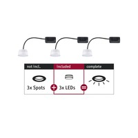 LED moduly - P 92472 LED Modul vestavné svítidlo Choose Coin 3ks sada kruhové 50mm Coin 3x6W 230V 2700K satén - PAULMANN