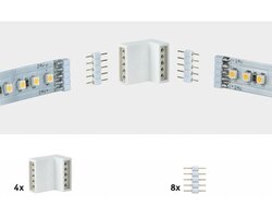 Příslušenství pro LED pásky - P 70615 MaxLED rohová spojka bílá 4ks v balení vč. 8 zásuvných spojek - PAULMANN