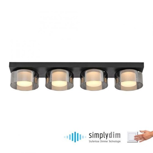 Podélná - PN 6164-18 RIKA LED stropní svítidlo 4 ramenné stmívatelné vypínačem SimplyDim 3000K - PAUL NEUHAUS - foto 1
