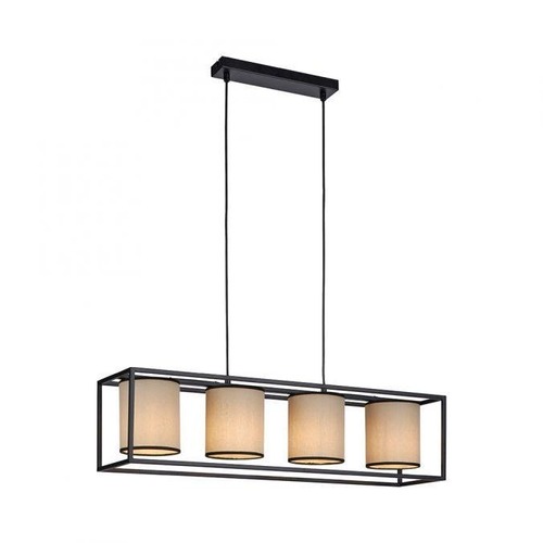 Podélná - LD 15305-18 RAVEN LED závěsné svítidlo látkové stínidlo 4 ramenné černá jednoduchý design - LEUCHTEN DIREKT / JUST LIGHT - foto 1