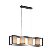 Podélná - LD 15305-18 RAVEN LED závěsné svítidlo látkové stínidlo 4 ramenné černá jednoduchý design - LEUCHTEN DIREKT / JUST LIGHT