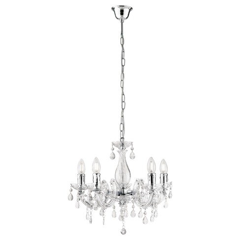 Dekorativní - FAN I-HOUSTON-S5 TR Závěsné svítidlo Houston, průhledné, 5 x E14, 44 x 120 cm - FANEUROPE - foto 1