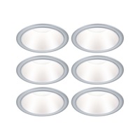 Koupelnová - P 98203 LED vestavné svítidlo 3-krokové-stmívatelné Cole Coin 6ks sada IP44 kruhové 88mm Coin 6x6W 230V stmívatelné 2700K stříbrná mat - PAULMANN