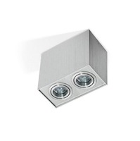 Downlight - AZZ AZ1352 Stropní bodové přisazené svítidlo Azzardo Eloy 2 aluminium AZ1352 GU10 2x50W IP20 18,5cm hranaté hliníkové - AZZARDO