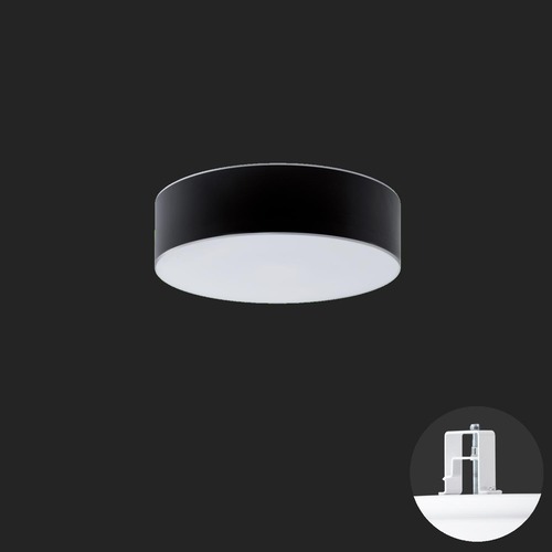 Koupelnová - OS ERI67127 ERIS CV2 stropní/nástěnné skleněné polovestavné svítidlo bílá / bílo - černá IP44 3000 K 14W LED HF nouzové kombinované 3 h (původní kód OS 67127) - OSMONT - foto 1