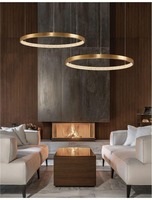 Kruhová - NV 9285801 Závěsné svítidlo PRESTON antický zlatý mosazný hliník a akryl LED 50W 230V 3000K IP20 stmívatelné - NOVA LUCE