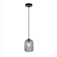 Válec - FAN I-ASHFORD-S15 GR Závěsné svítidlo Ashford Ovale, kouřové (fumé), 1 x E27, 15 x 150 cm - FANEUROPE