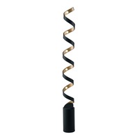 Stojací lampy - FAN LED-HELIX-PT10 NER Stojací lampa PIANTANA LED HELIX černá/zlatá, 30 W, 1700 lm, 4000 K, 14,5 x 14,5 x 152 cm - FANEUROPE