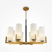 Dekorativní - M MOD089PL-08BS Lustr Fortano 8xE27 40W bílá/mosaz kov/sklo designový - MAYTONI