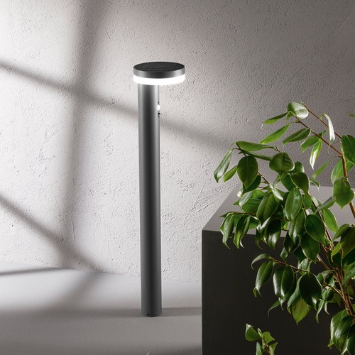 Solární - FAN LED-ENYA-P80 Sloupkové solární svítidlo PALO ENYA antracit, hliník, 5 W, 600 lm, 4000 K, IP44, senzor, 80 x 15,5 cm - FANEUROPE - foto 1