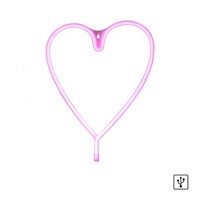 Dekorativní - LD 85020-87 NEON-HERZ LED nástěnné svítidlo SRDCE růžové USB, šňůrový vypínač, dekorativní - LEUCHTEN DIREKT / JUST LIGHT