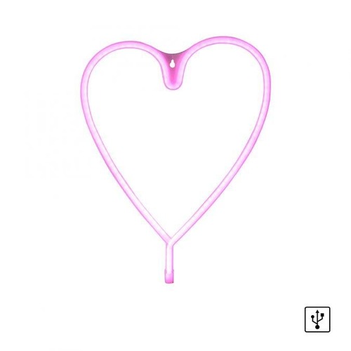 Dekorativní - LD 85020-87 NEON-HERZ LED nástěnné svítidlo SRDCE růžové USB, šňůrový vypínač, dekorativní - LEUCHTEN DIREKT / JUST LIGHT - foto 1