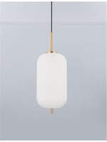 Koule - NV 9624062 Závěsné svítidlo LATO opálové sklo antický mosazný kov černý kabel E27 1x12W 230V IP20 bez žárovky - NOVA LUCE