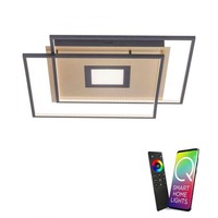 Hranatá - PN 8379-18 Paul Neuhaus, Q-AMIRA, LED stropní svítidlo, černá-mosaz, Smart Home ZigBee 3000-5000K - PAUL NEUHAUS