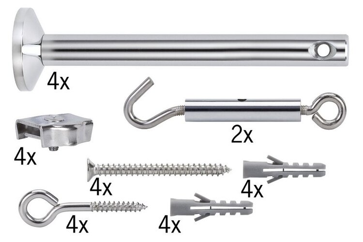 Lanka a příslušenství - P 17834 Lankový systém Light&amp;Easy montážní upínací set 4ks 165mm chrom k - PAULMANN - foto 1